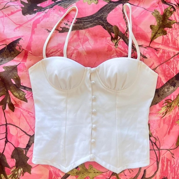 Princess Polly Tops - princess polly archette corset vest white